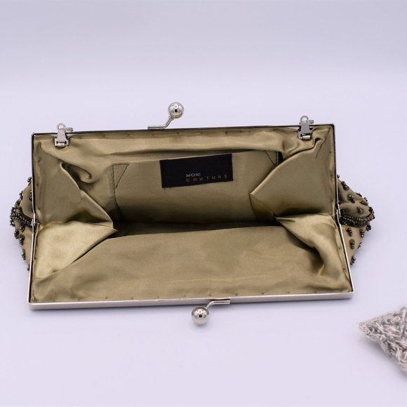 KHAKI GOLD - TRI-GOLD BEADED EVENING BAG - Picture 4 of 6